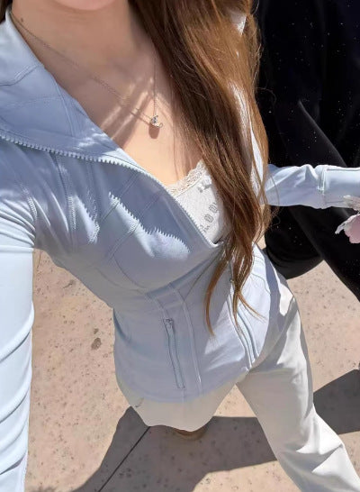 Slim Fit Yoga Sports Top with UPF Protection