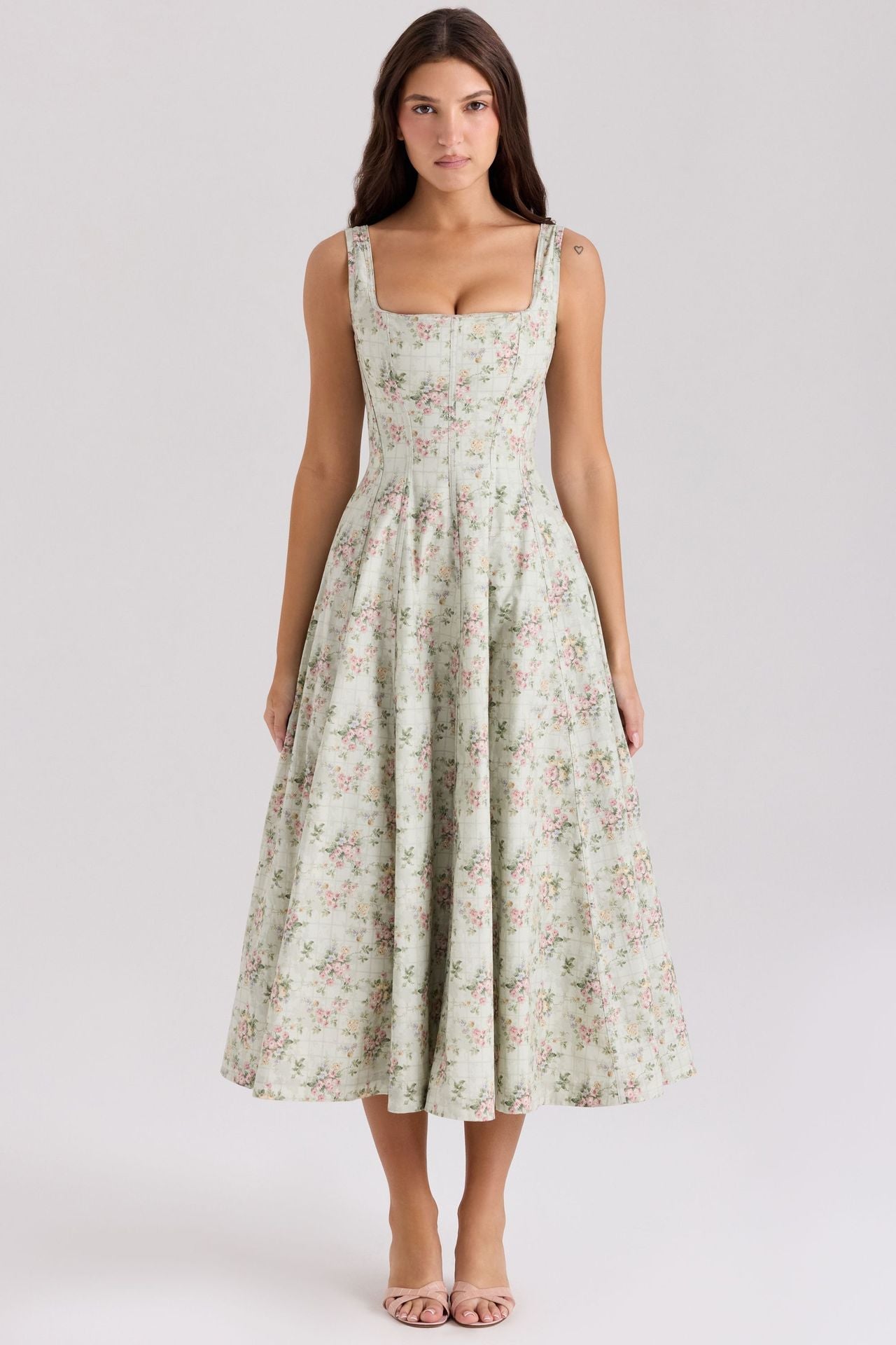 Slim high waist long dress