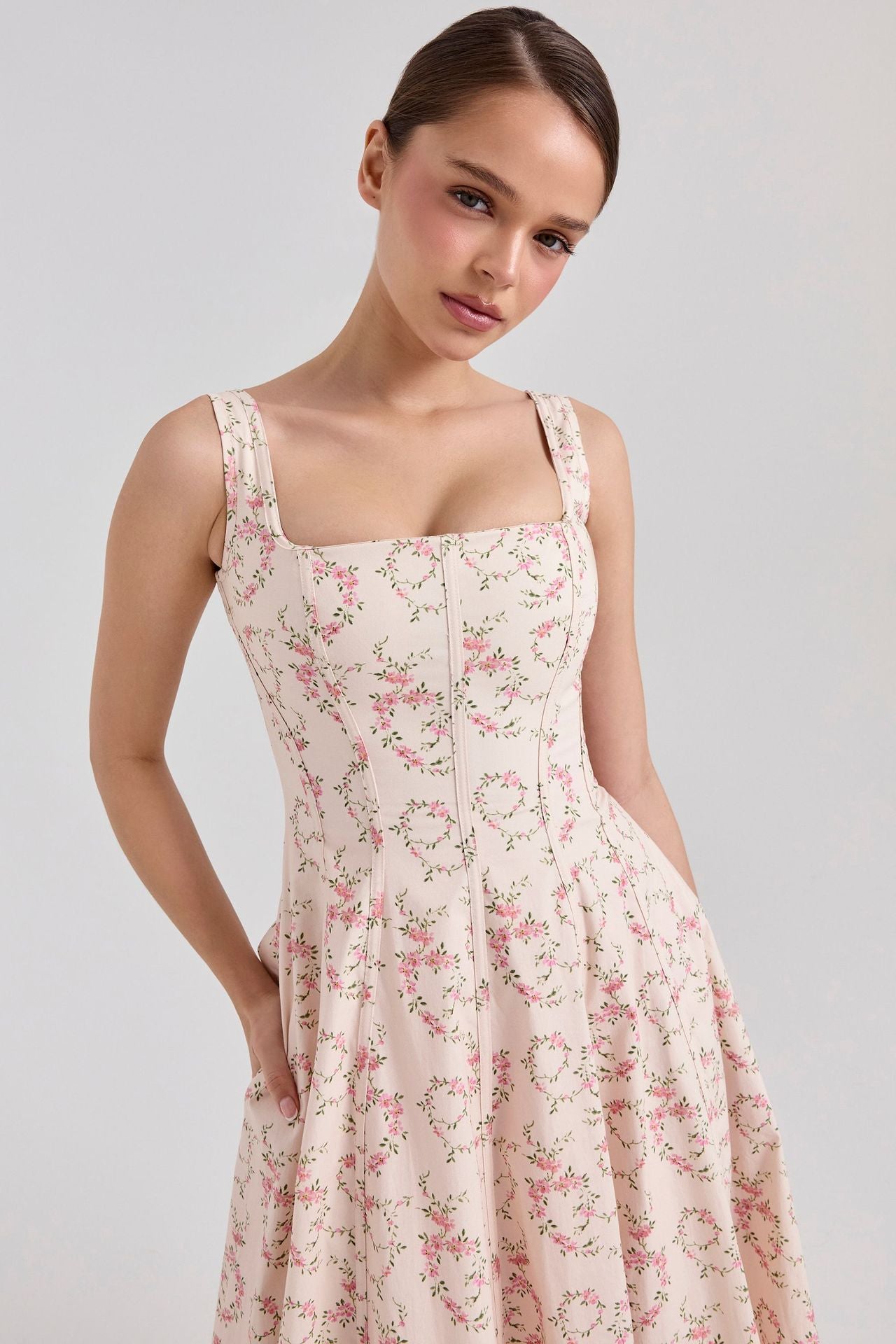 Slim high waist long dress