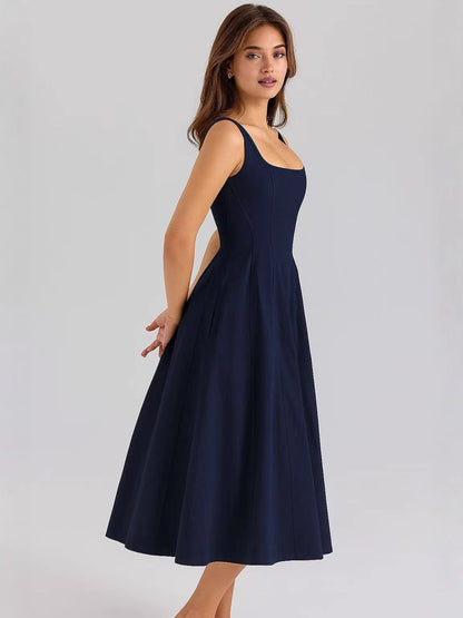 Slim high waist long dress