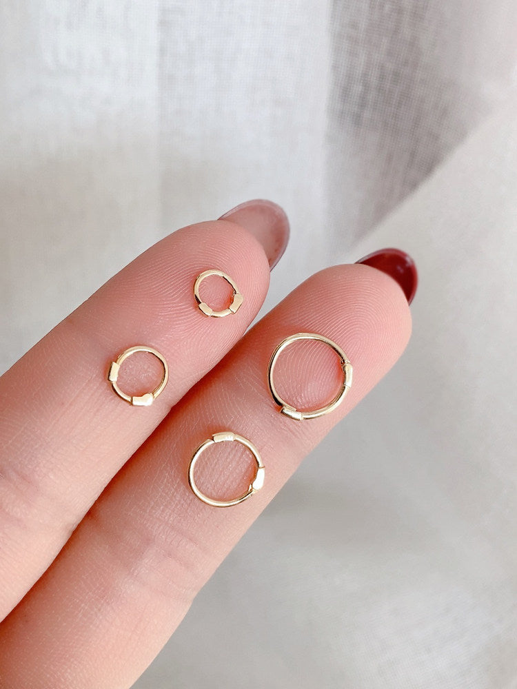 Slim Hoop Gold Earrings