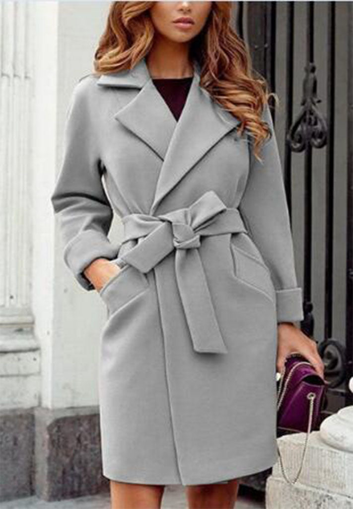 Slim Lapel Woolen Coat