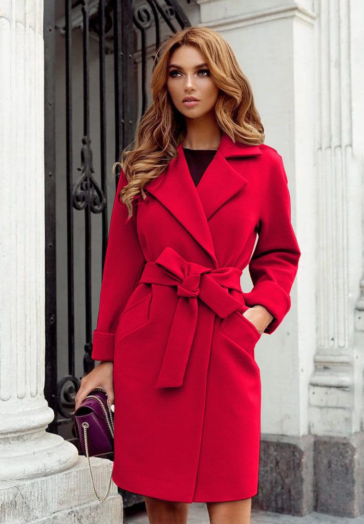 Slim Lapel Woolen Coat