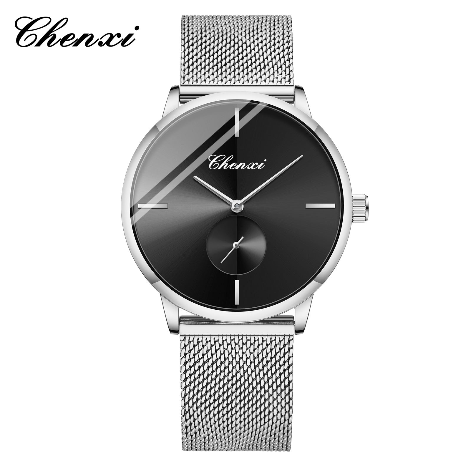 Slim Steel Mesh Quartz Watch for Couples