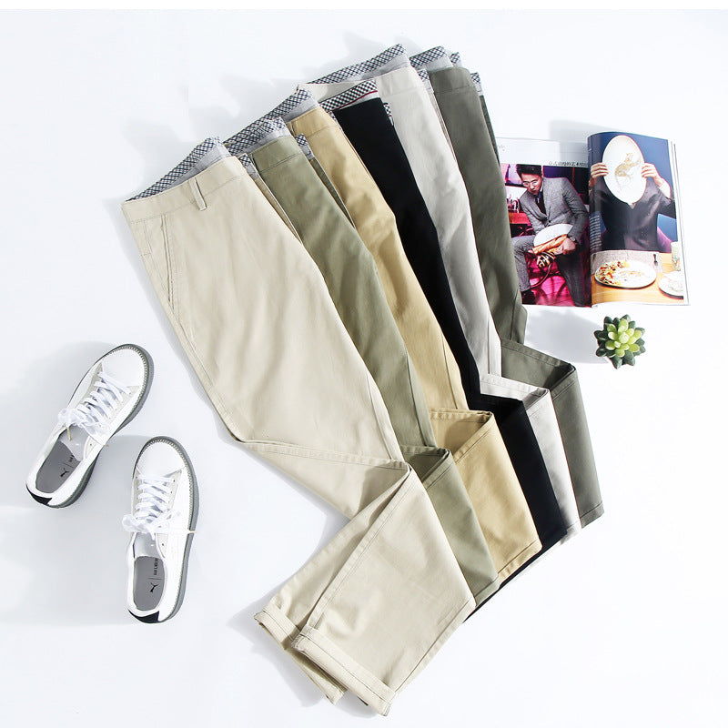 Slim straight-leg men's casual pants