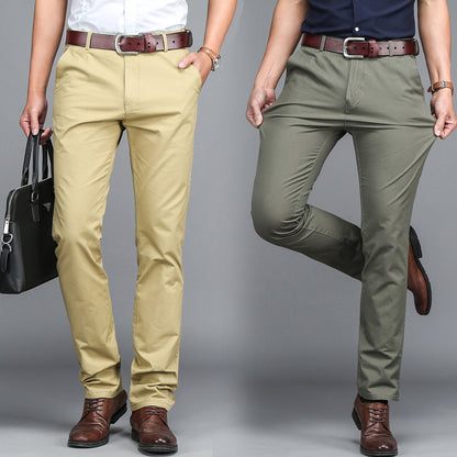 Slim straight-leg men's casual pants