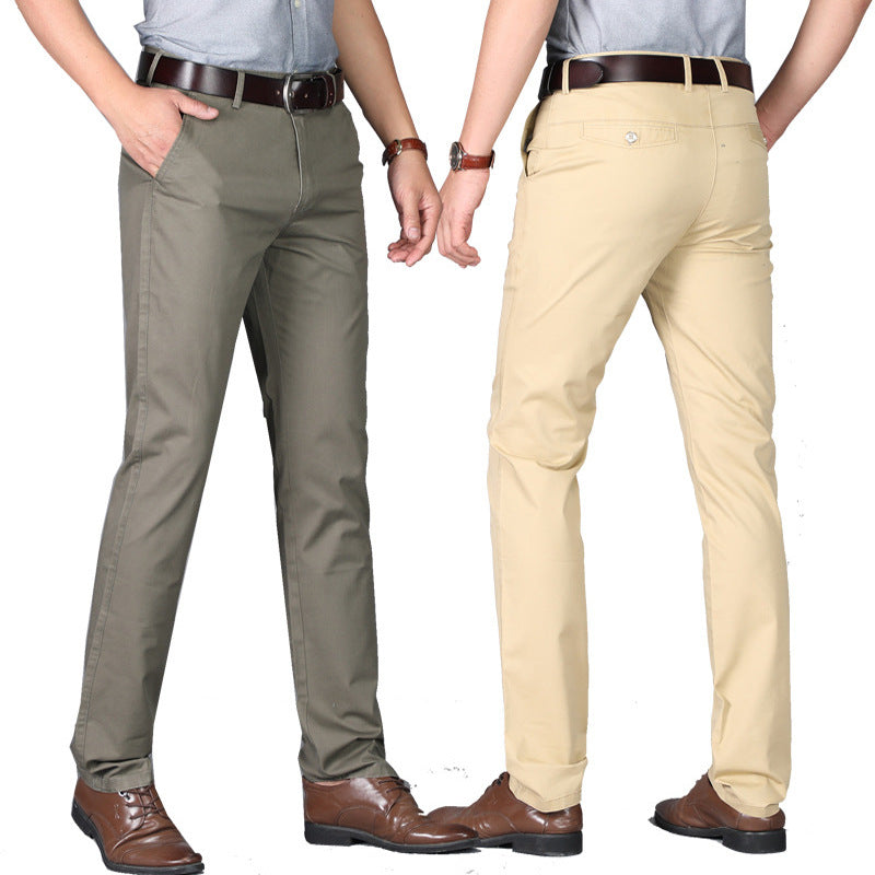 Slim straight-leg men's casual pants