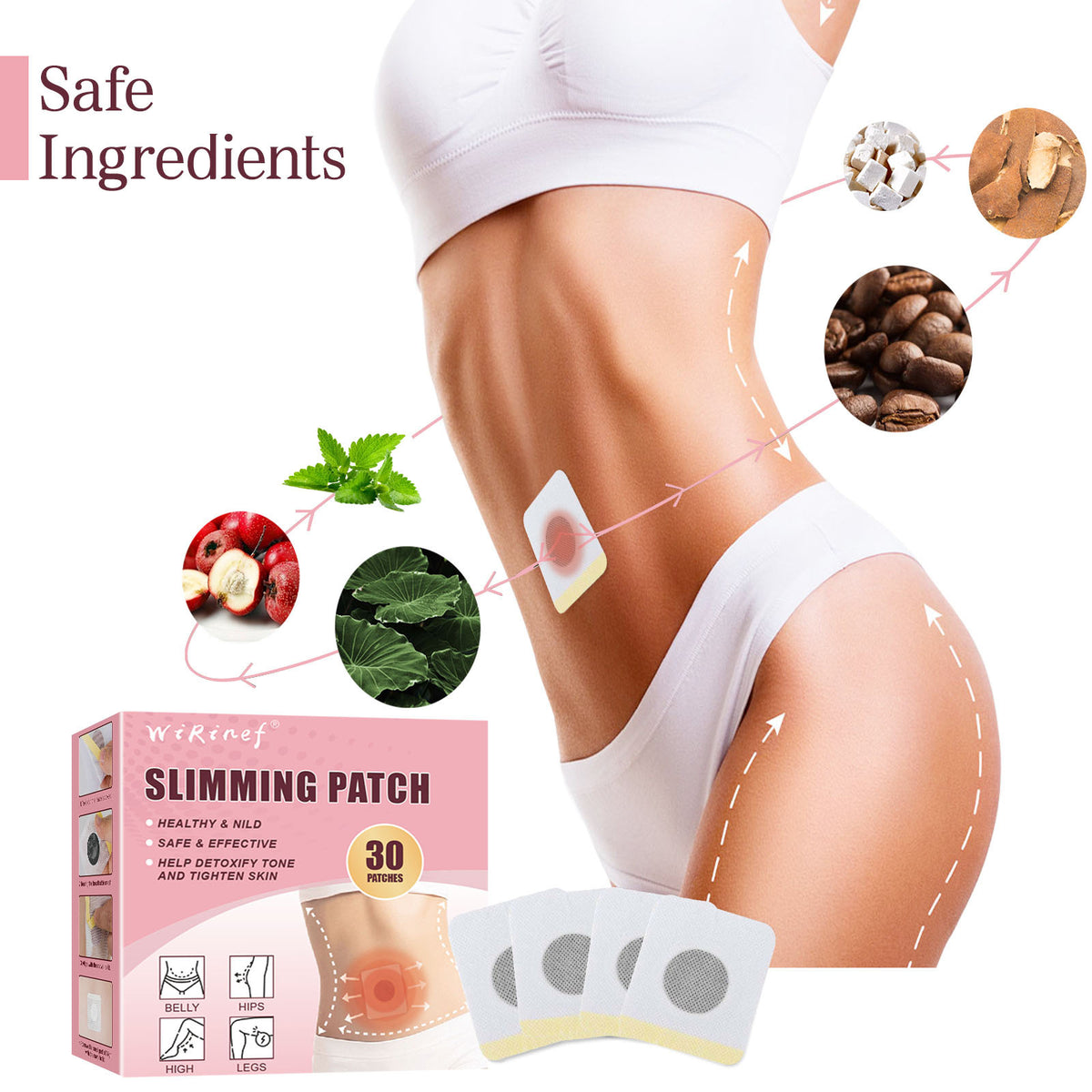 Slimming belly button patches
