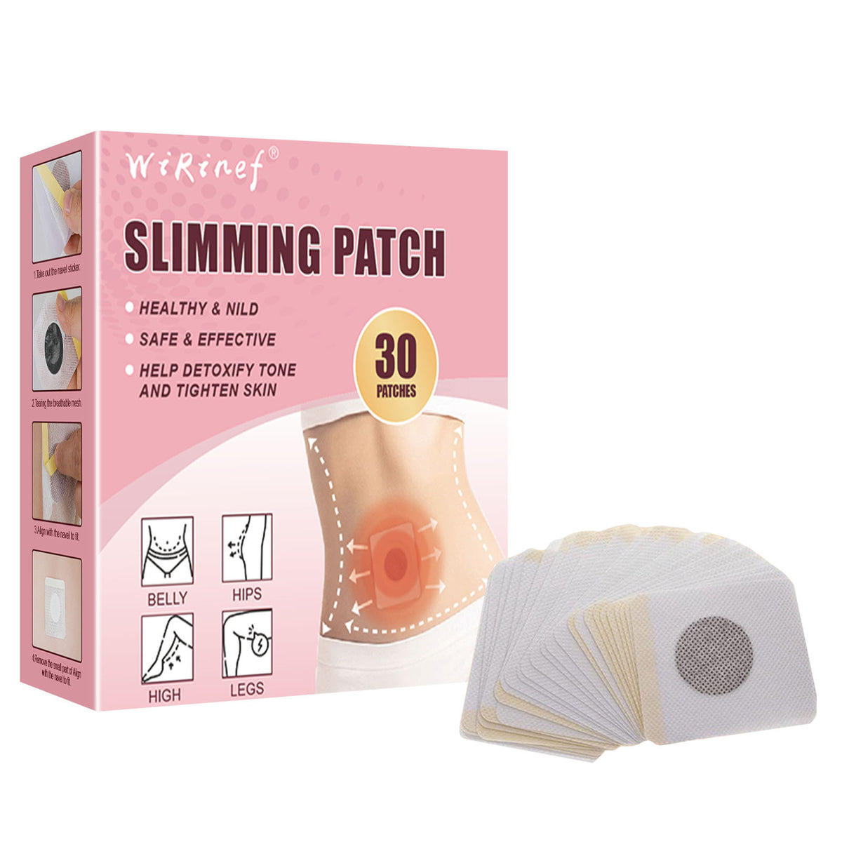 Slimming belly button patches