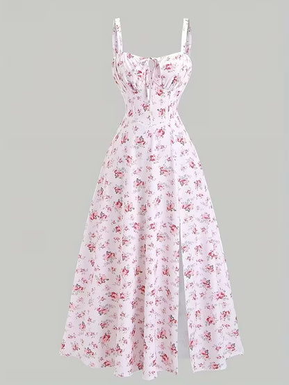 Slimming Fishbone Drawstring Strap Dress