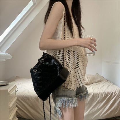 Slimming halter cutout blouse