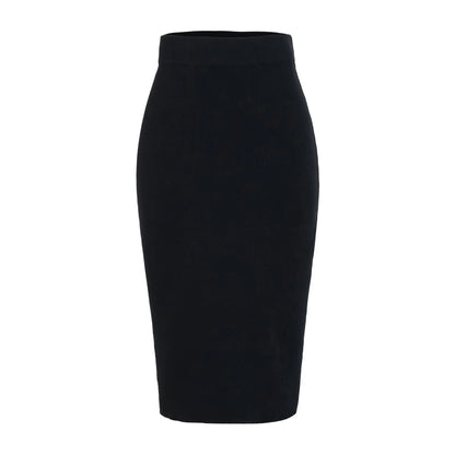 Slimming knitted midi skirt