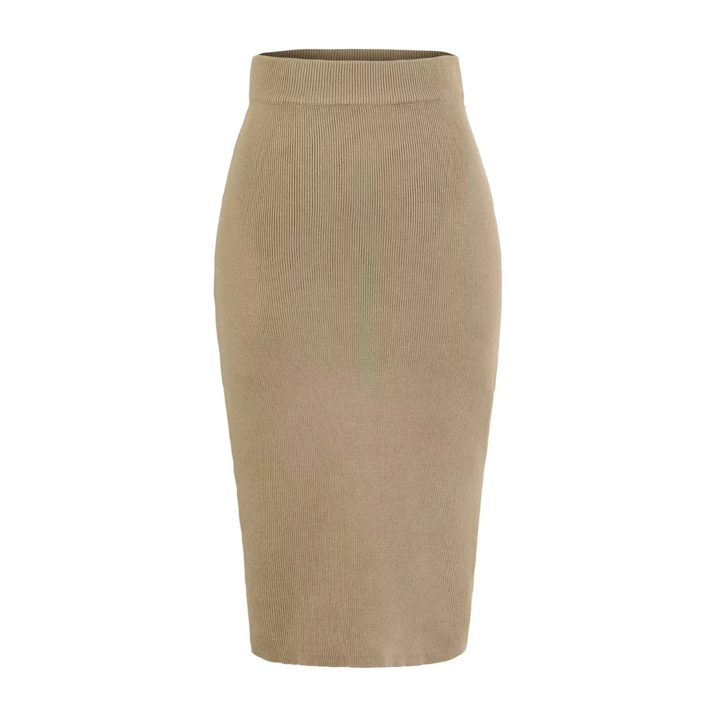 Slimming knitted midi skirt