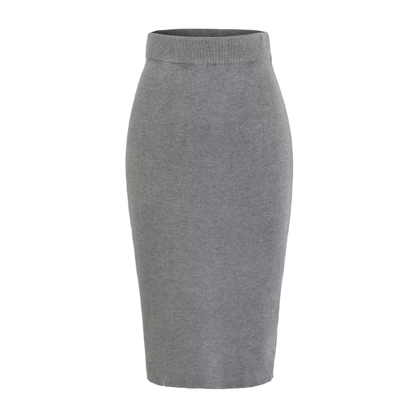 Slimming knitted midi skirt