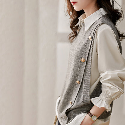 Slimming Look and Age-Reducing Knitted Vest Top