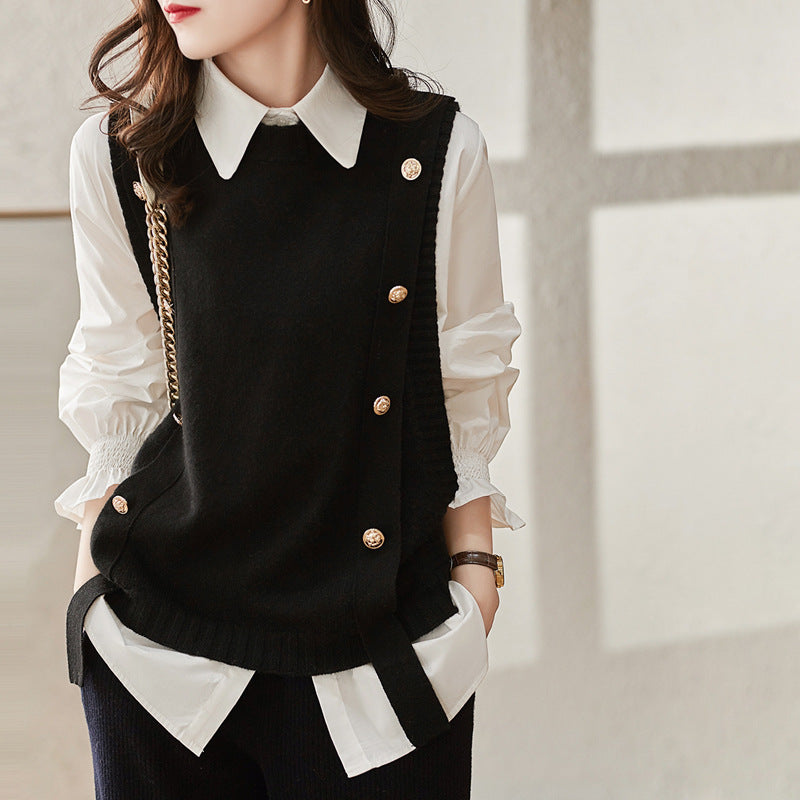 Slimming Look and Age-Reducing Knitted Vest Top