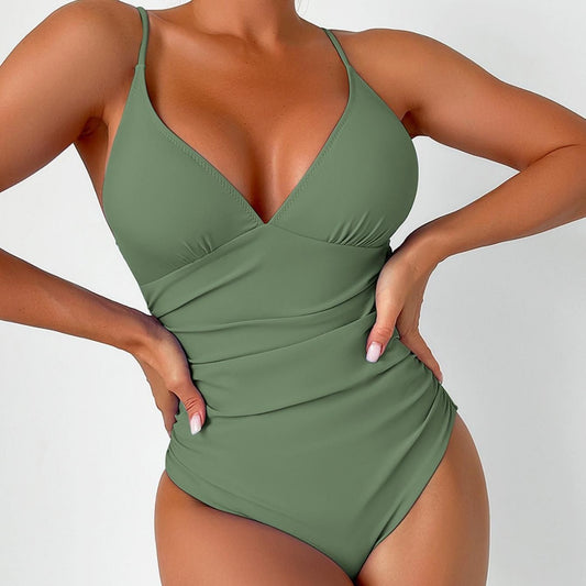 Slimming one-piece swimsuit