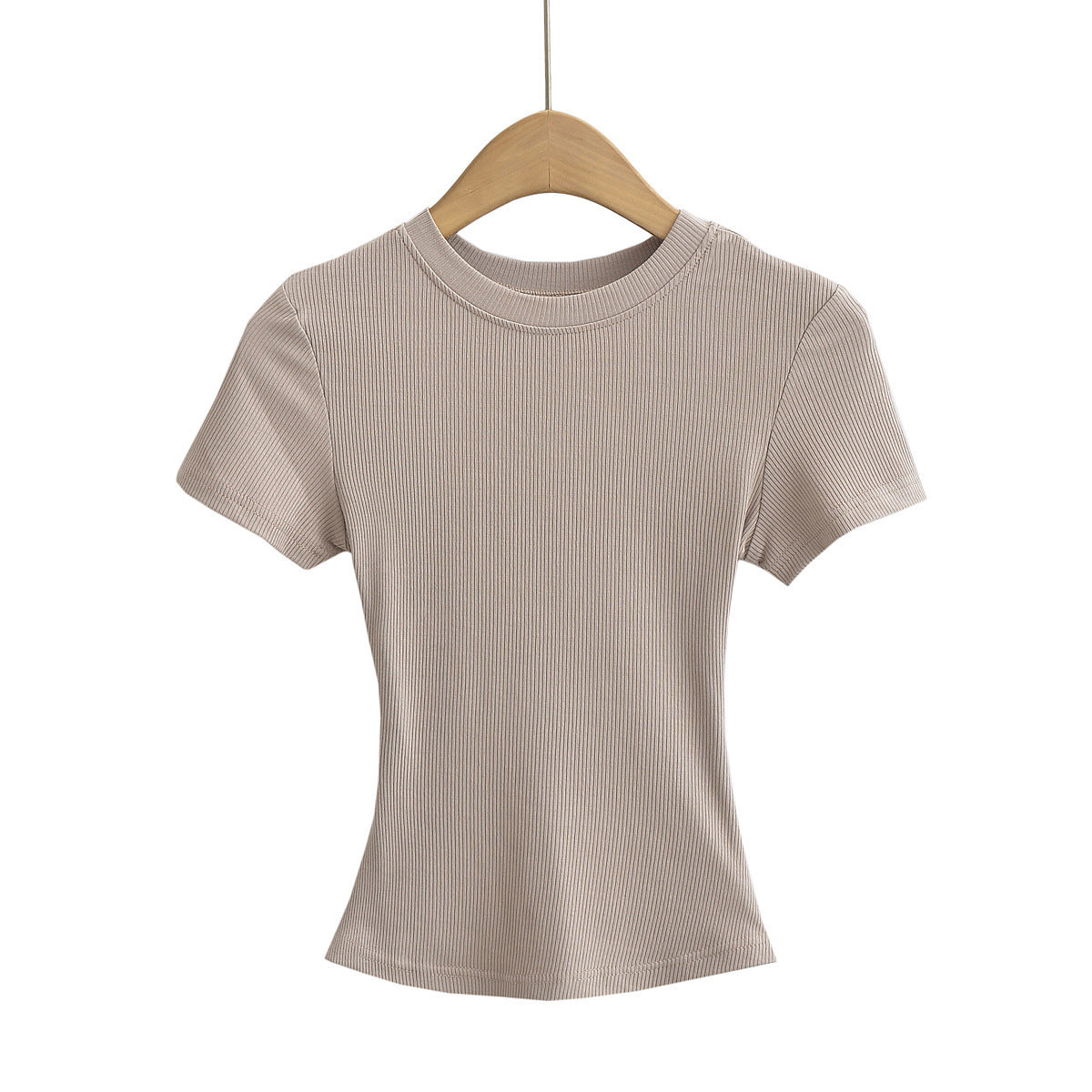 Slimming round-neck pullover short-sleeved T-shirt