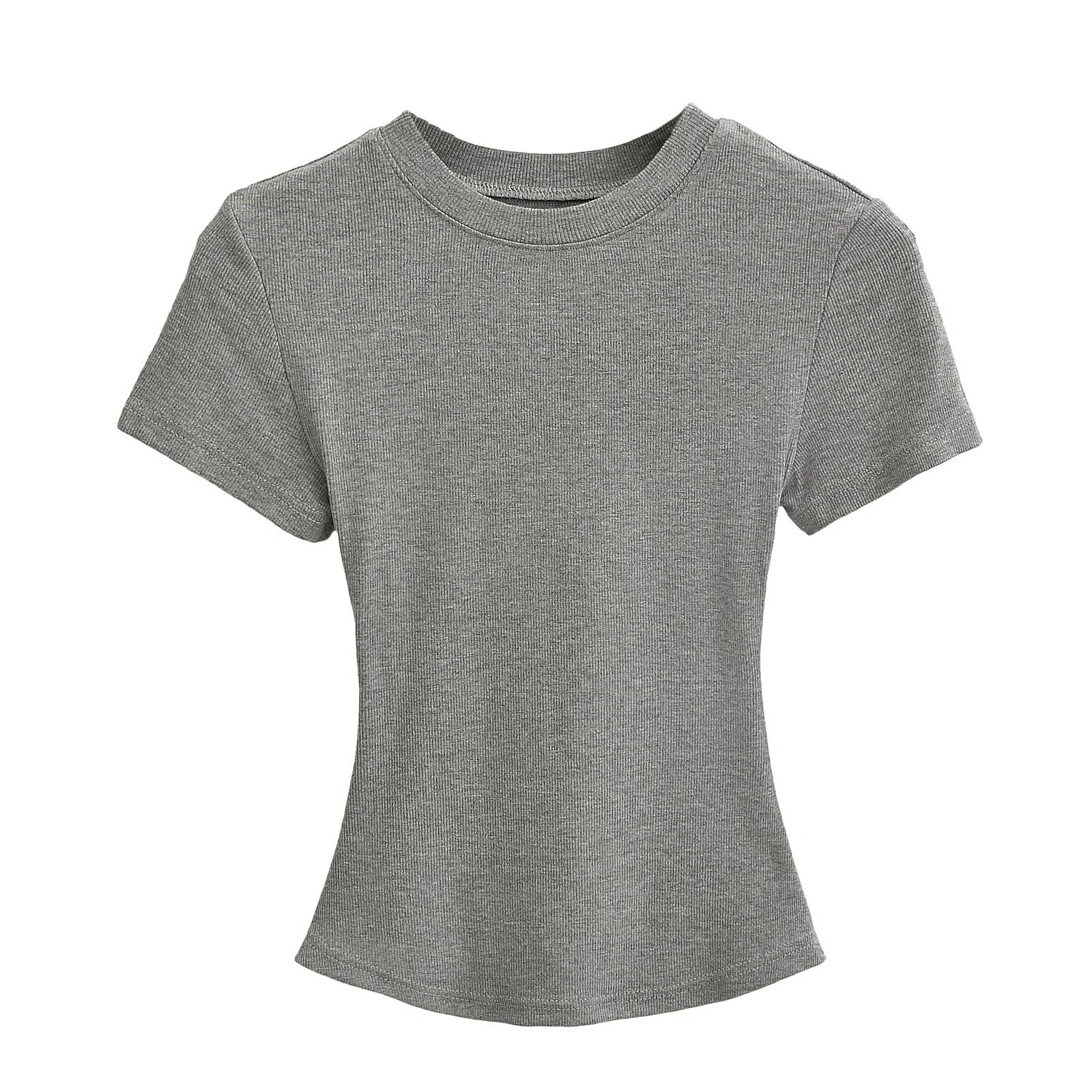 Slimming round-neck pullover short-sleeved T-shirt