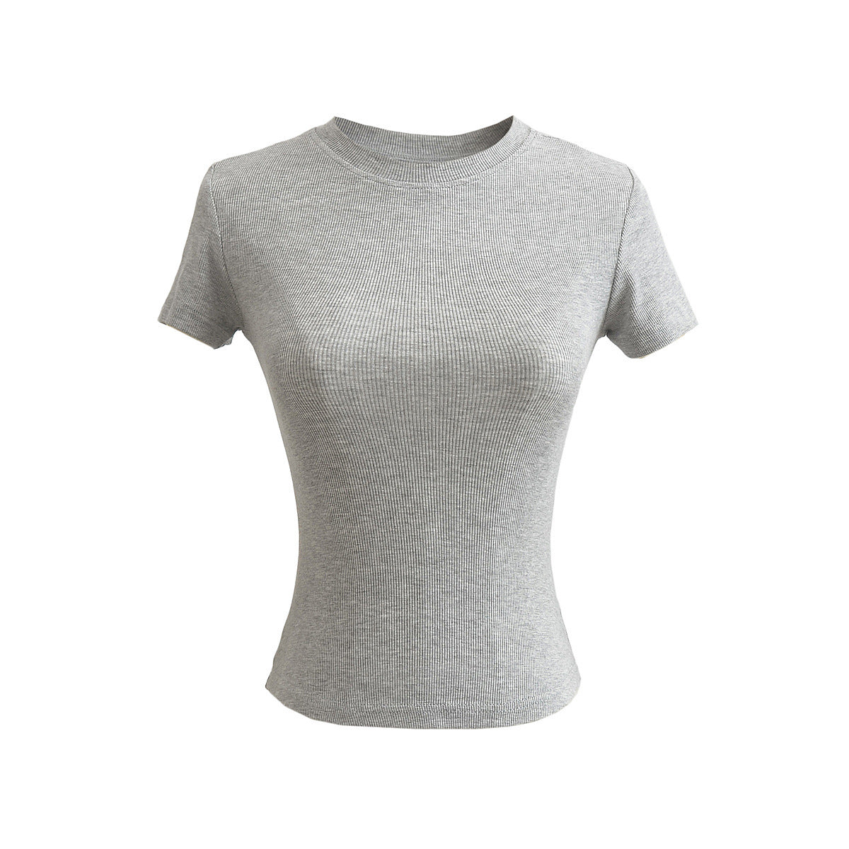 Slimming round-neck pullover short-sleeved T-shirt