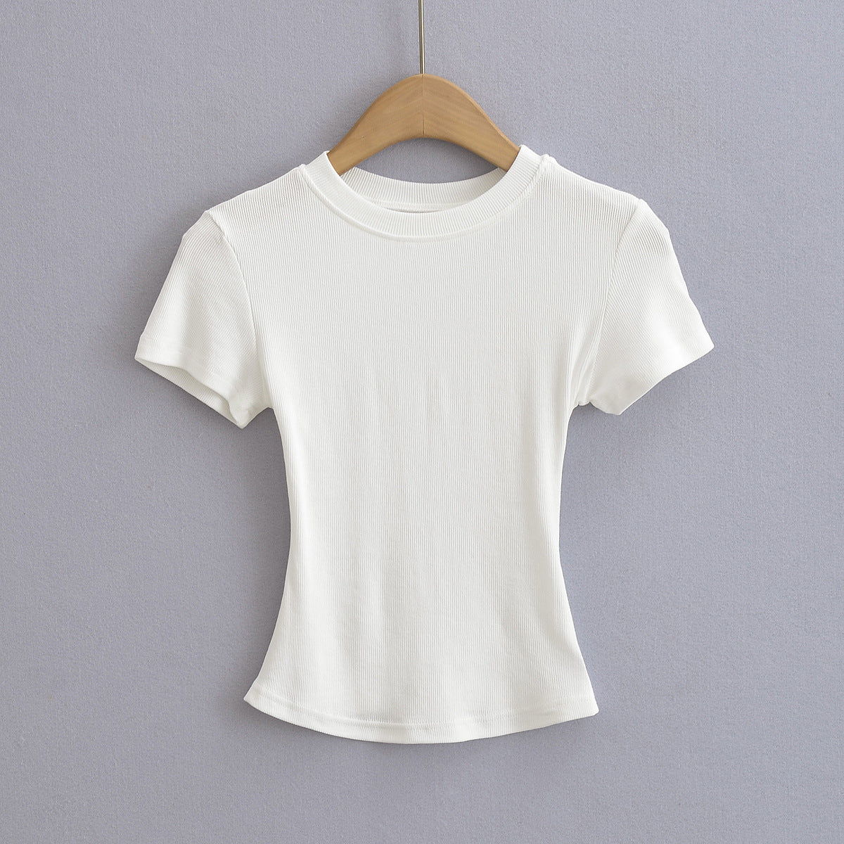 Slimming round-neck pullover short-sleeved T-shirt