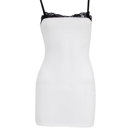 Sling Style Lace Contrast Bodycon Dress