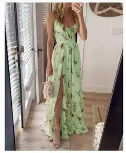 Slit Suspender Dress