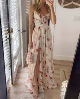 Slit Suspender Dress