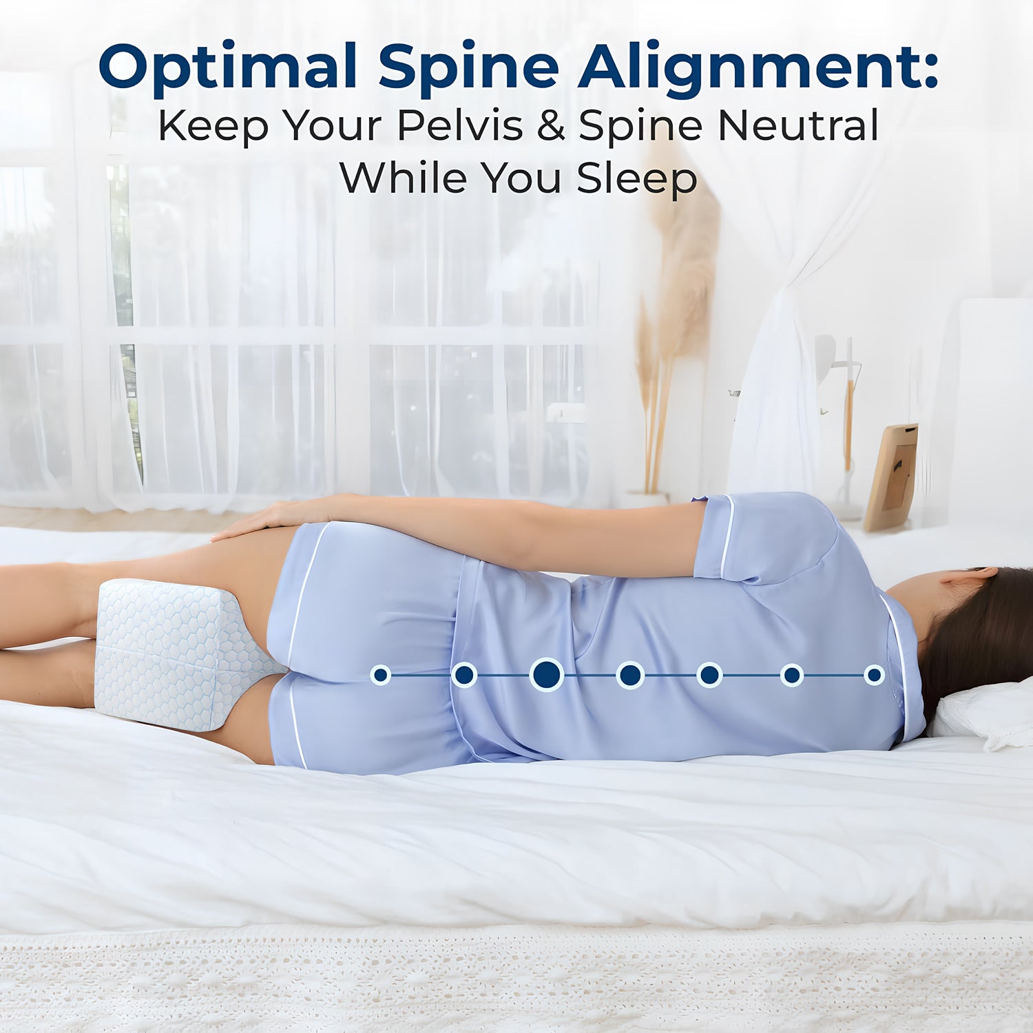 Slow rebound memory foam clip leg pillow