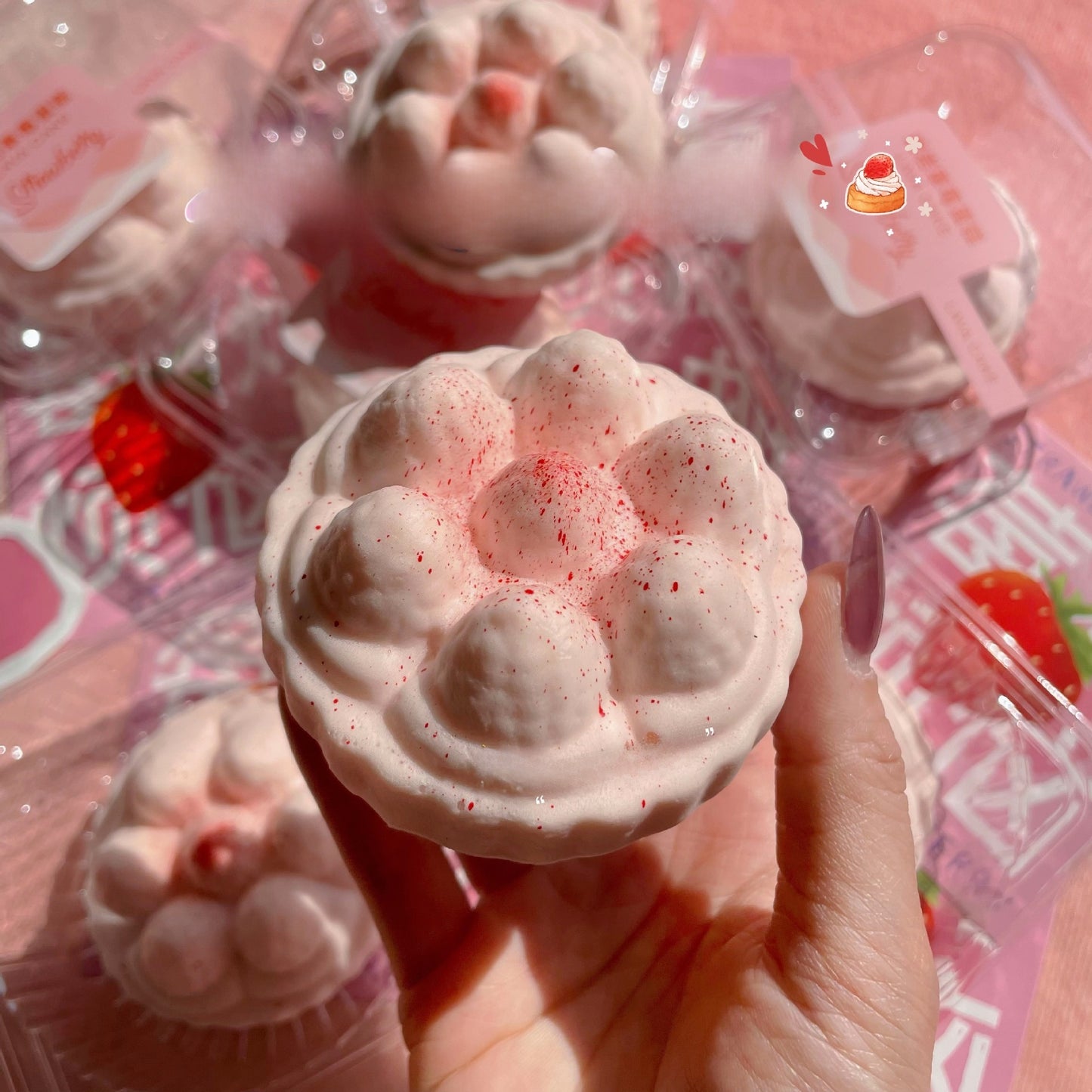 Slow Rebound Stress Relief Toy Soft Strawberry Cake
