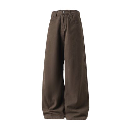 Slub micro-wide straight-leg pants