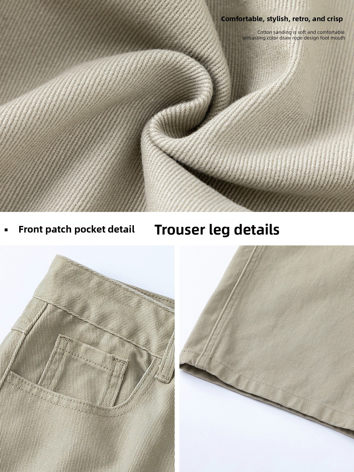 Slub micro-wide straight-leg pants