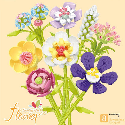Small Building Blocks Flower Toys for Children