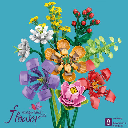 Small Building Blocks Flower Toys for Children