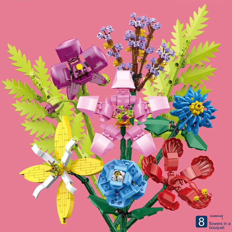 Small Building Blocks Flower Toys for Children