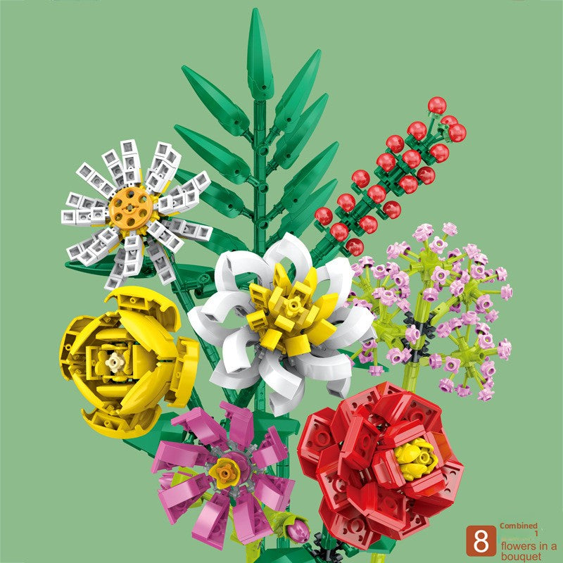 Small Building Blocks Flower Toys for Children