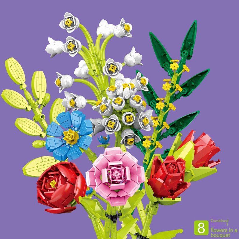 Small Building Blocks Flower Toys for Children