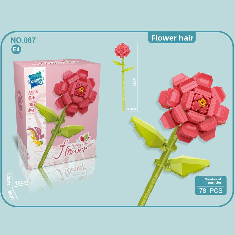 Small Building Blocks Flower Toys for Children