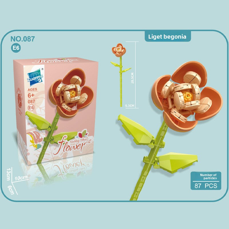 Small Building Blocks Flower Toys for Children