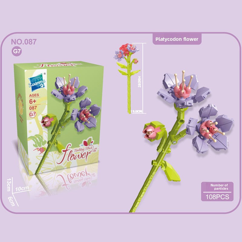 Small Building Blocks Flower Toys for Children