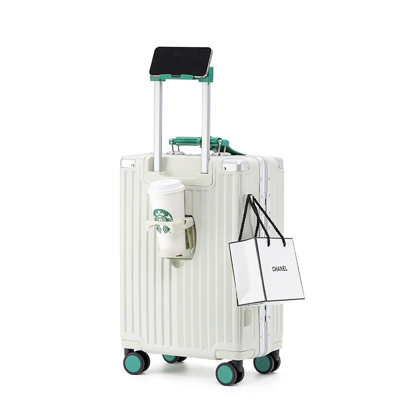 Small carry-on suitcase with aluminum frame handle