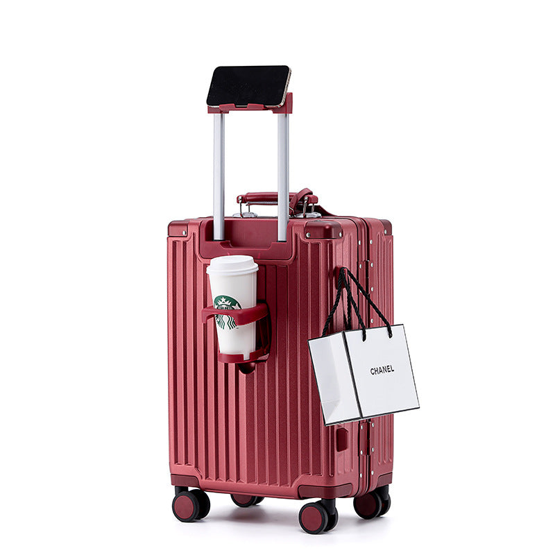 Small carry-on suitcase with aluminum frame handle
