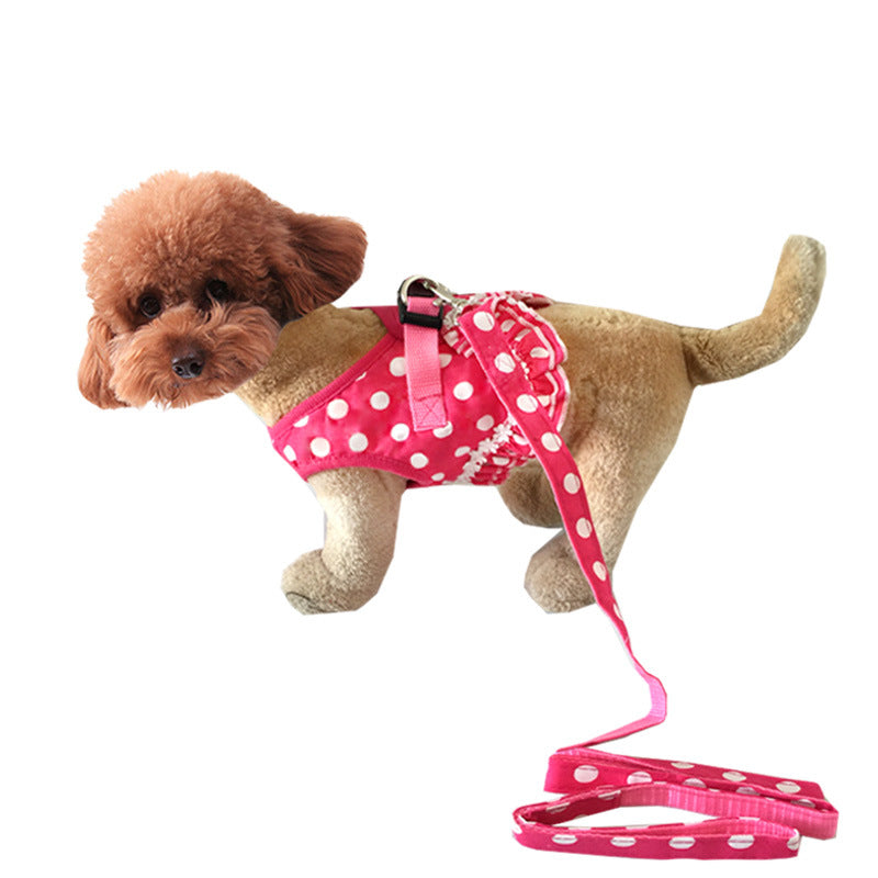 Small Dog Wave Point Vest Traction Belt Pet Traction Rope Dog Chest Strap Dog Traction Rope