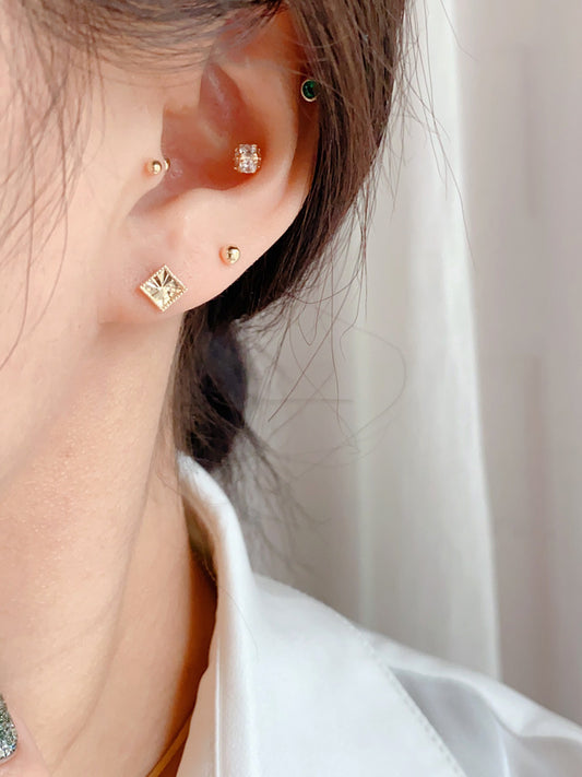 Small Flower Square Ear Studs