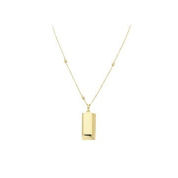Small gold brick necklace