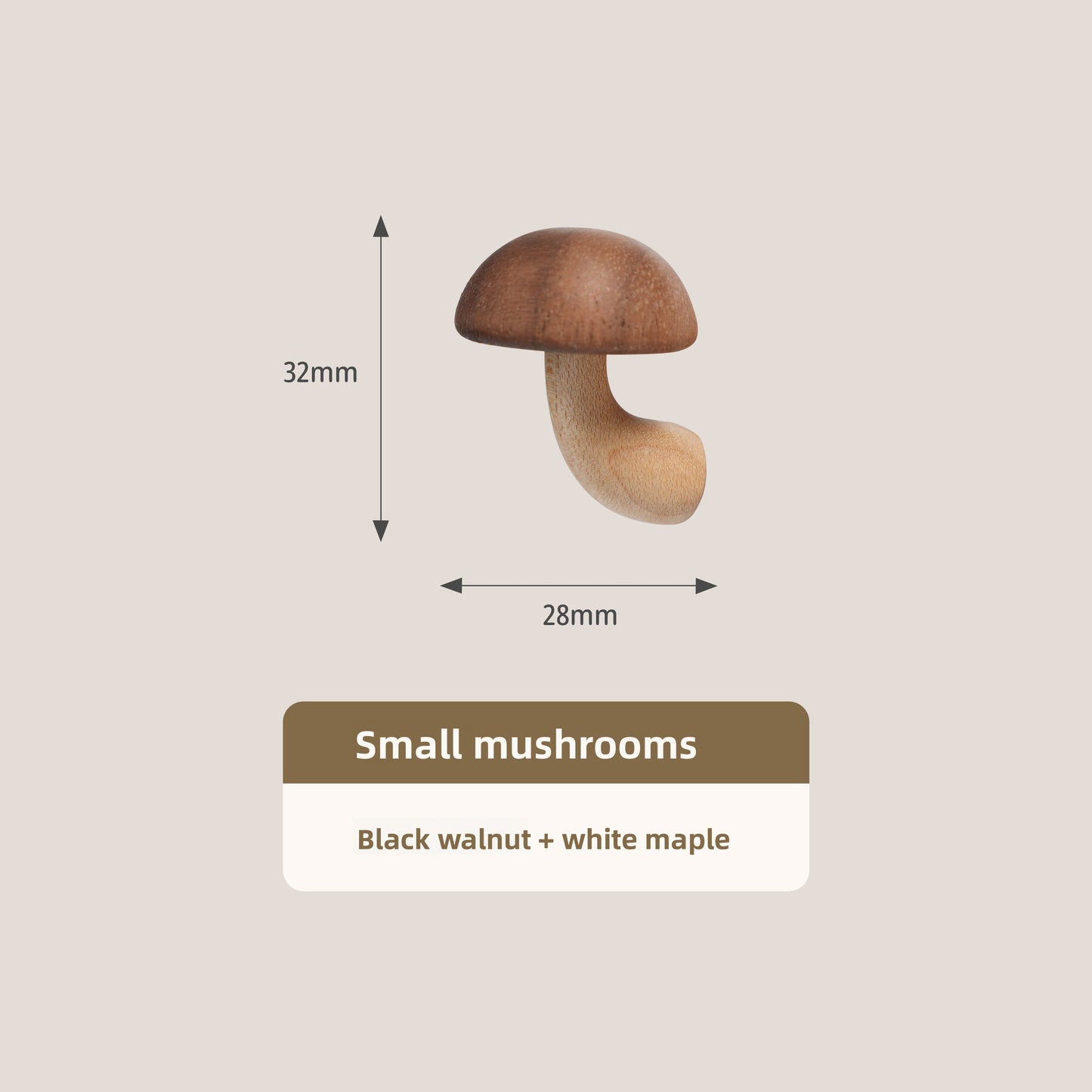 Small mushroom refrigerator magnet