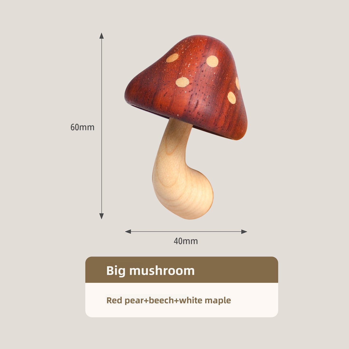 Small mushroom refrigerator magnet