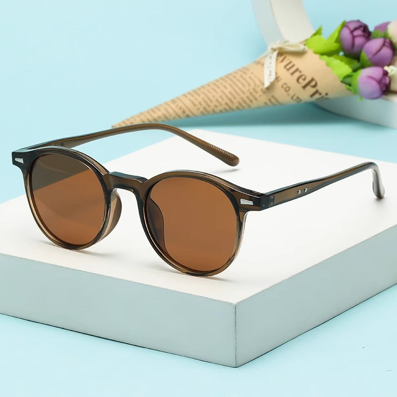 Small round-framed sunglasses