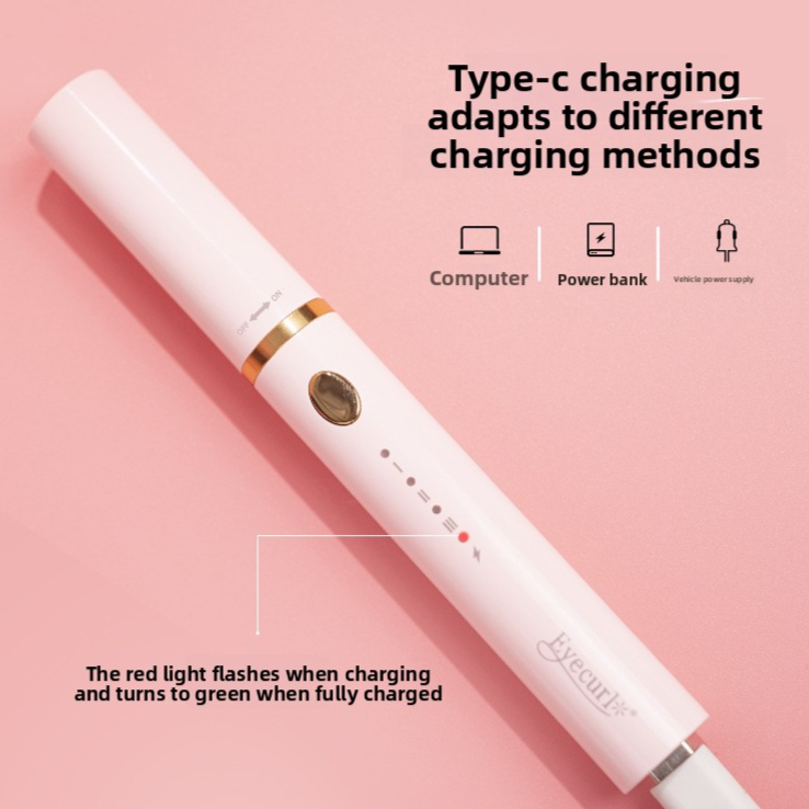 Small Steel Tube Three-In-One Brush Head USB Rechargeable Electric Eyelash Curler