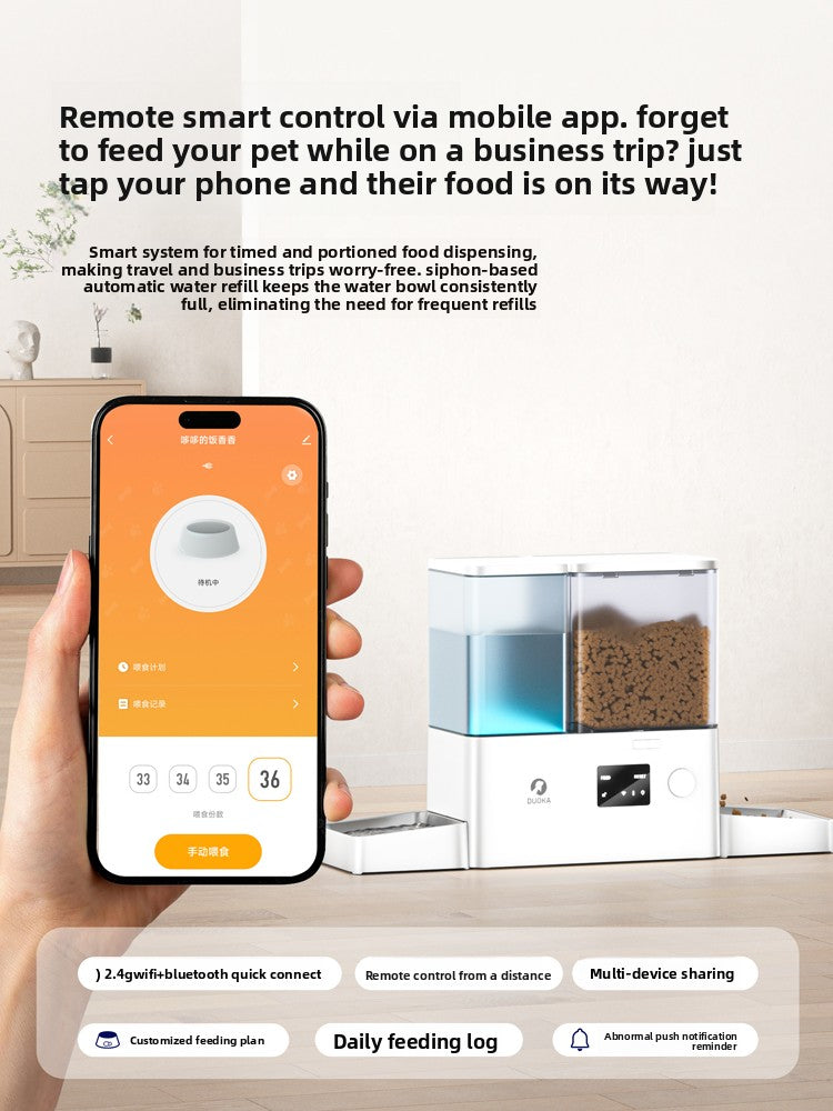 Smart Automatic Pet Feeder with Dual Bowls and WiFi Control